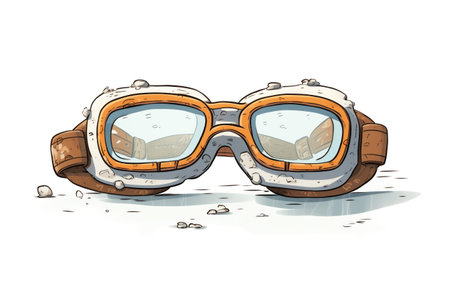 traditional inuit snow goggles on whiteの素材