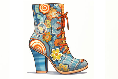 high ankle boots with standout patternsの素材