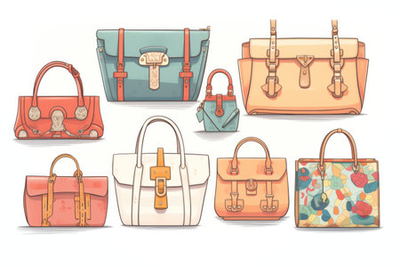 an assortment of handbags with varying buckle designsの素材