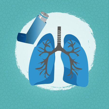Creative Concept illustration Of World Asthma Day With Inhaler And Lungs on Isolated Background
