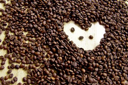 Coffee Beans Heartの写真素材