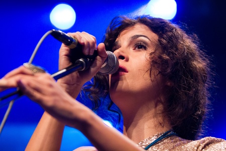 Prague, Czech Republic - 5.4.2012 - Brazilian singer CÃ©u performed in PalÃ¡c Akropolisのeditorial素材