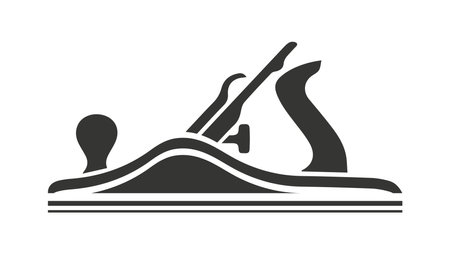 Joiner plane vector icon. Black and white illustration of jointer plane.のイラスト素材