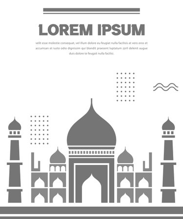 Taj Mahal. Landmark of India. Vector illustration.のイラスト素材