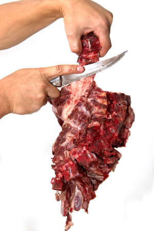 meat cutting knifeの写真素材