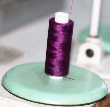 bobbin thread purpleの写真素材