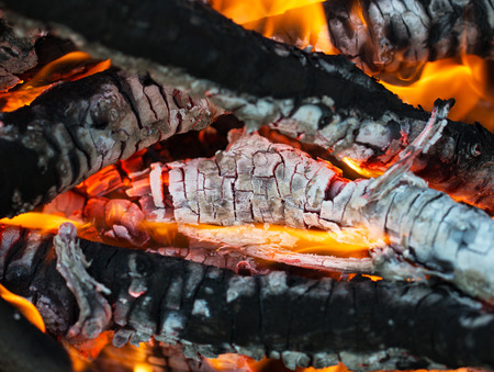 burning coals of fireの写真素材