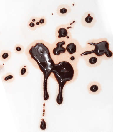 chocolate stains on white material,の写真素材