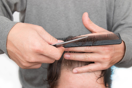 hair cutting scissors hairの写真素材