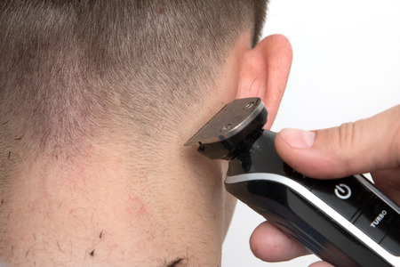 man having a haircut