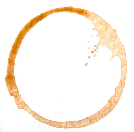 stains from coffee on a white backgroundの写真素材