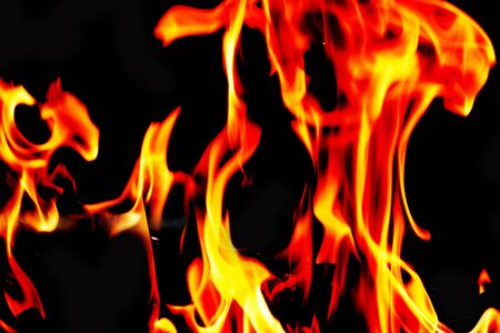 fire on a black background