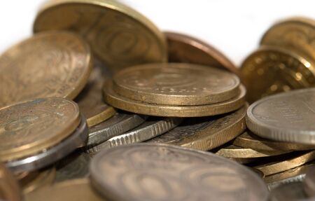 coins on a white background