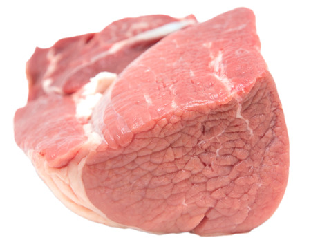 fresh flesh of beef on a white backgroundの写真素材