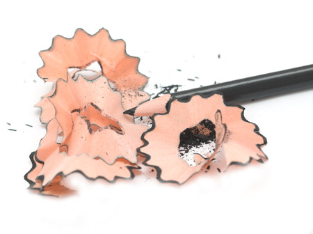 sharpened black pencil on a white backgroundの写真素材