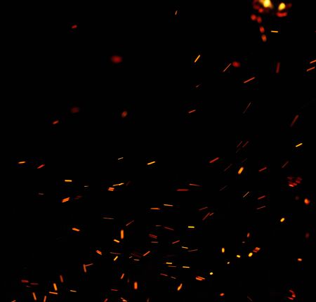 Fire flames on a black background