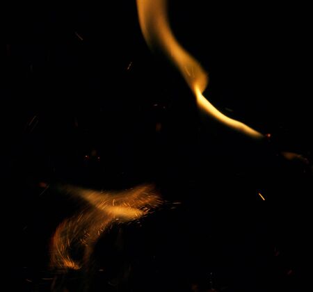 fire flames with sparks on a black background