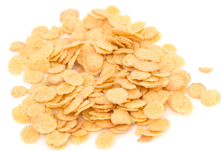 corn flakes on a white background