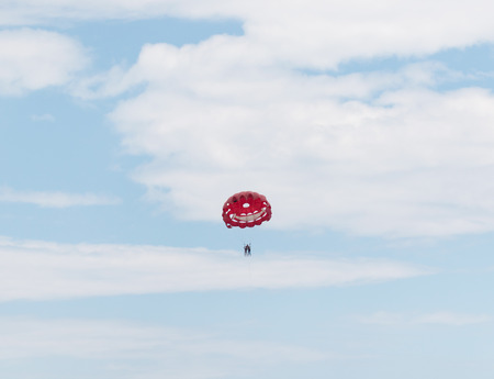 Parachute in the skyの写真素材