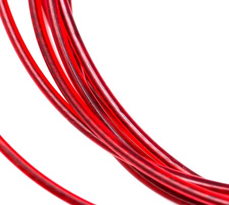 red wires on a white backgroundの写真素材
