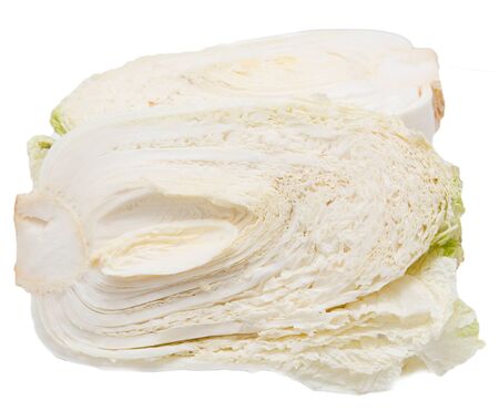 Fresh cabbage kimchi on a white backgroundの写真素材