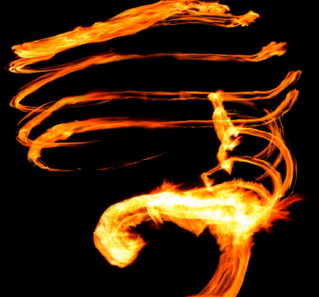 Blurred fire on a black background