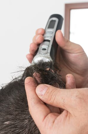 Man's haircutの写真素材