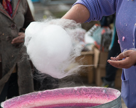 Making sweet cotton woolの写真素材