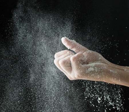 Hands in flourの写真素材