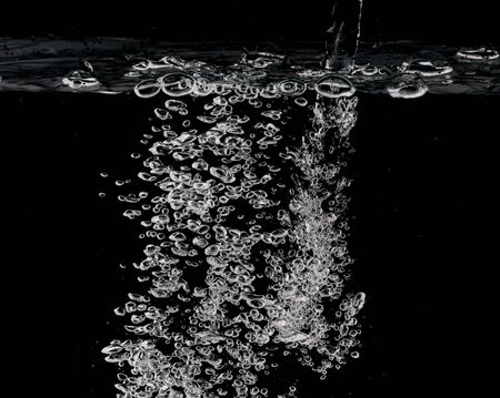 water bubbles on a black backgroundの写真素材