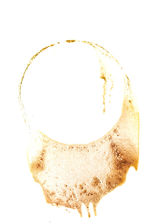 stains from coffee on a white backgroundの写真素材