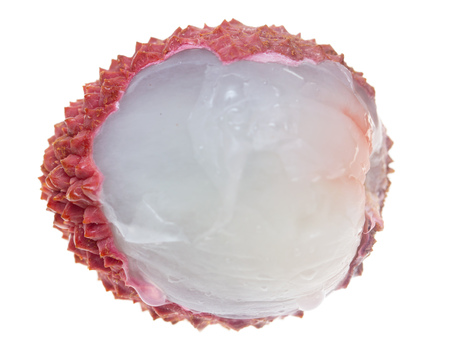 fruit lychee on white backgroundの写真素材