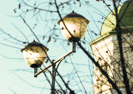 street lamp in the parkの写真素材