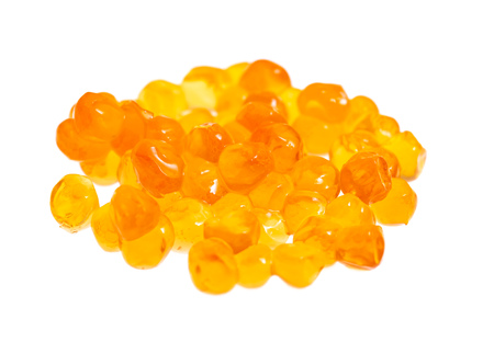 salmon roe on white background