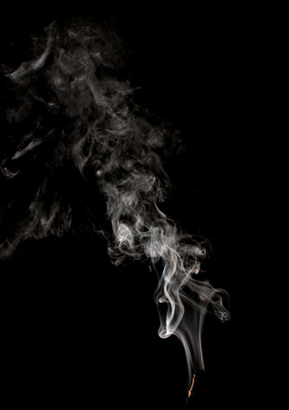 jet of smoke on a black backgroundの写真素材