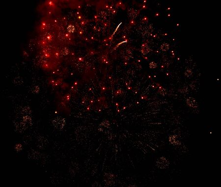 firework lights on black backgroundの写真素材