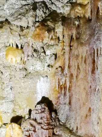 stalactite growths in a caveの写真素材