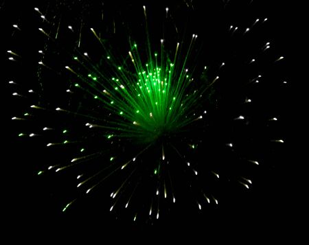 fireworks lights on black backgroundの写真素材