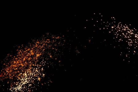 fireworks sparks on black background