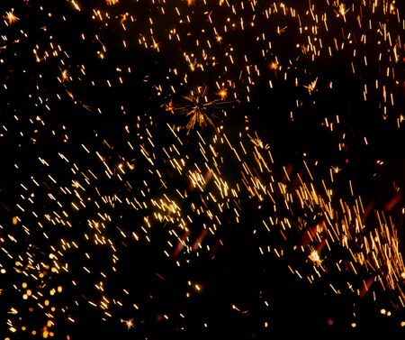 fireworks sparks on black background