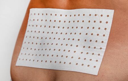 healing patch on the skin of the back