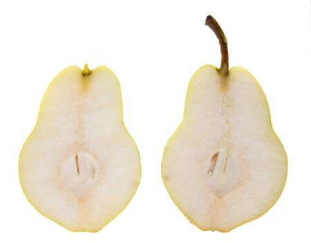 pear fruit on a white backgroundの写真素材
