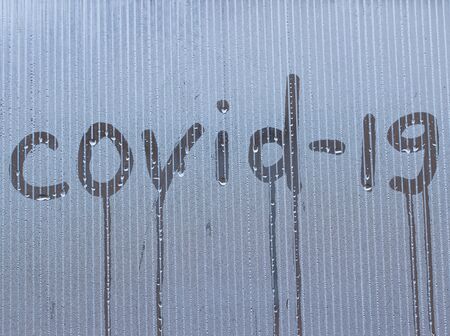 foggy background with the inscription virus