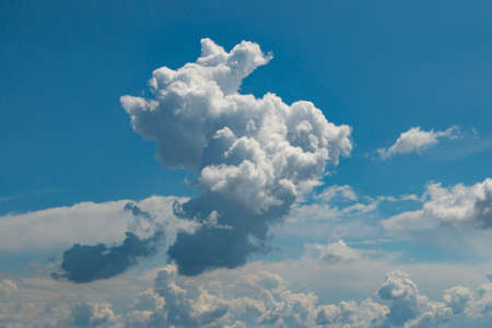 white clouds in the blue skyの写真素材