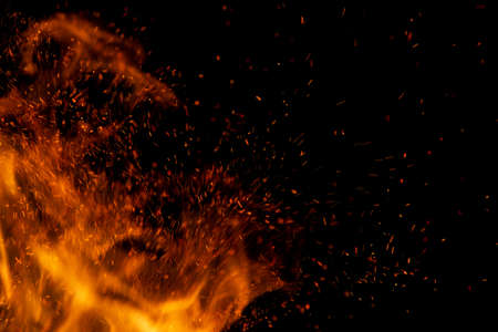 flame of fire with games on a black backgroundの写真素材