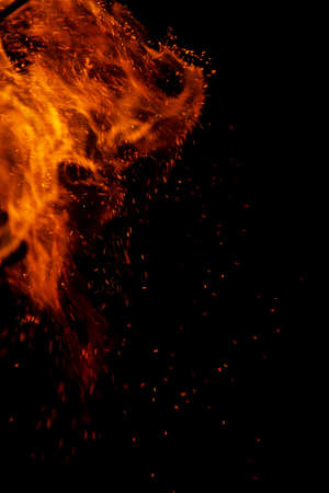flame of fire with games on a black backgroundの写真素材