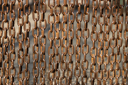 iron rusty chains as backgroundの写真素材