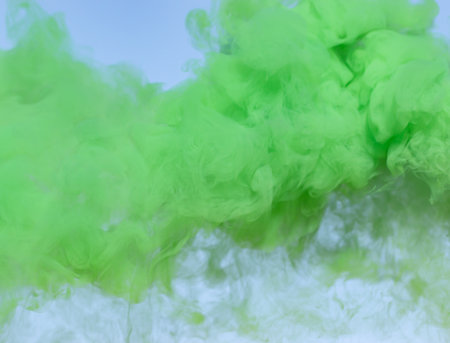 green smoke on white background.の写真素材