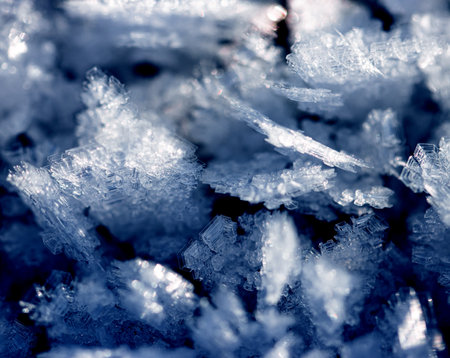 transparent ice crystals as background
