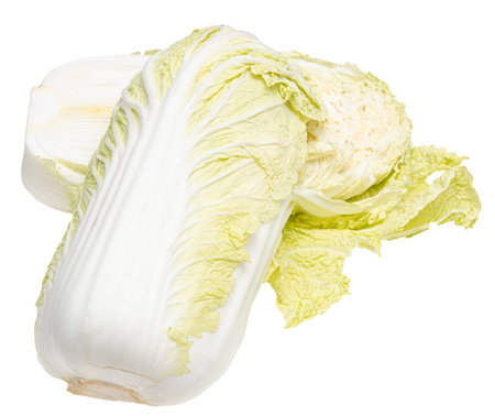 fresh Chinese cabbage on white backgroundの写真素材